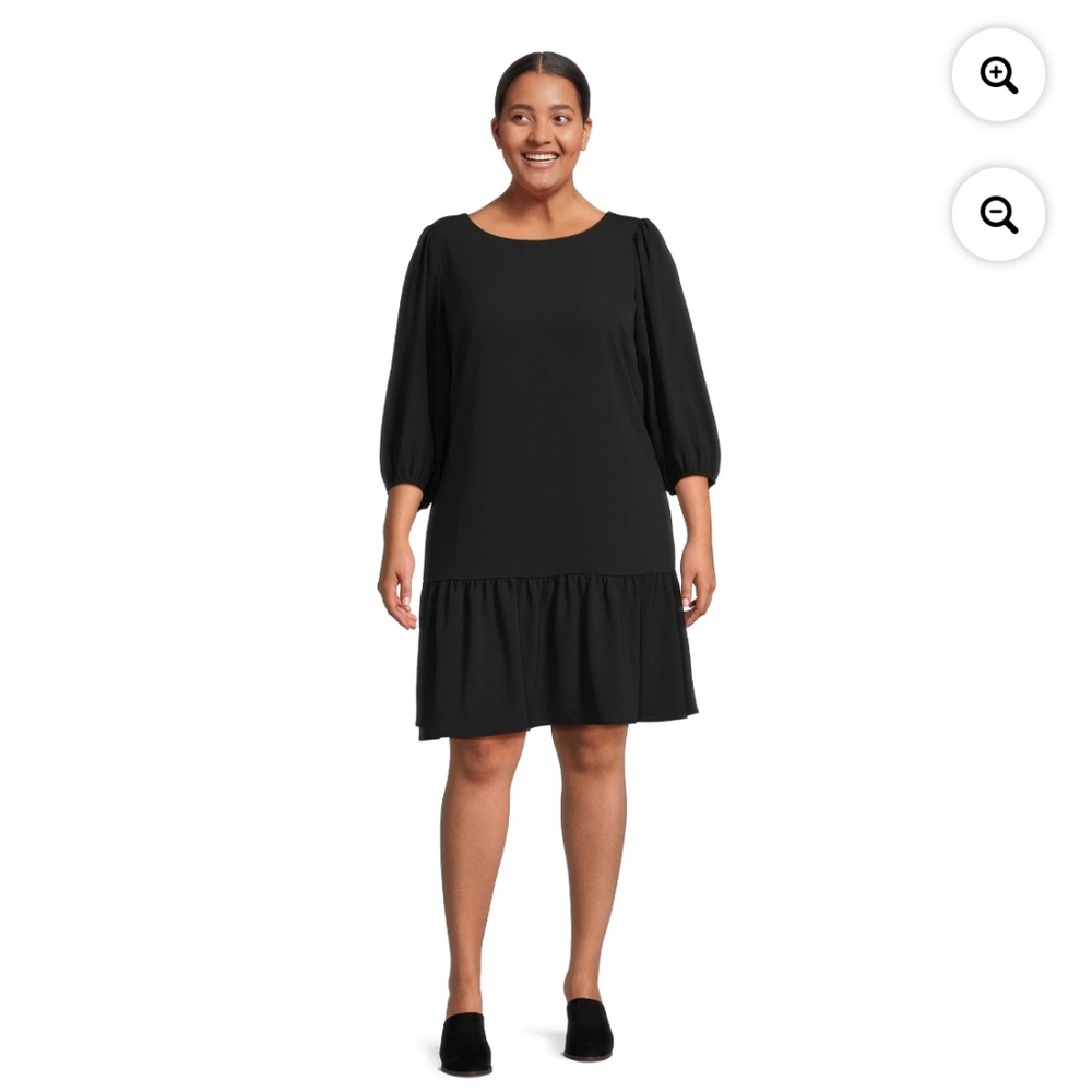 Just My Size Women’s Plus Black Tiered Dress Size 1X NWT